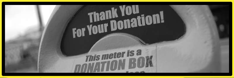 Charity donation box for the homeless - Black and white